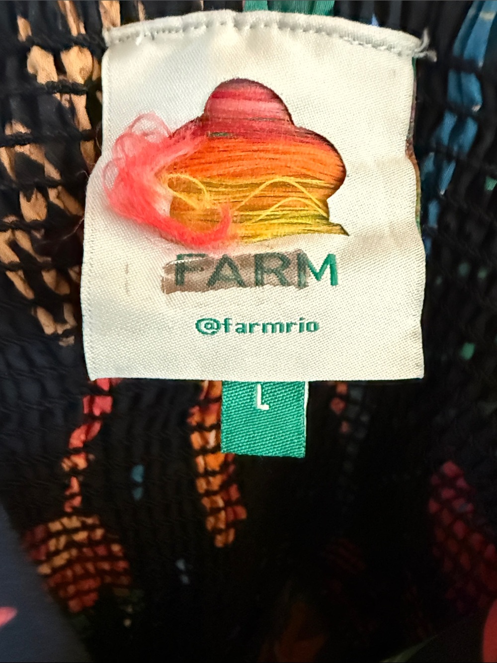 Farm Rio Zodiac Cotton Mini Dress Puff Sleeves Womens size Large - Picture 8 of 12